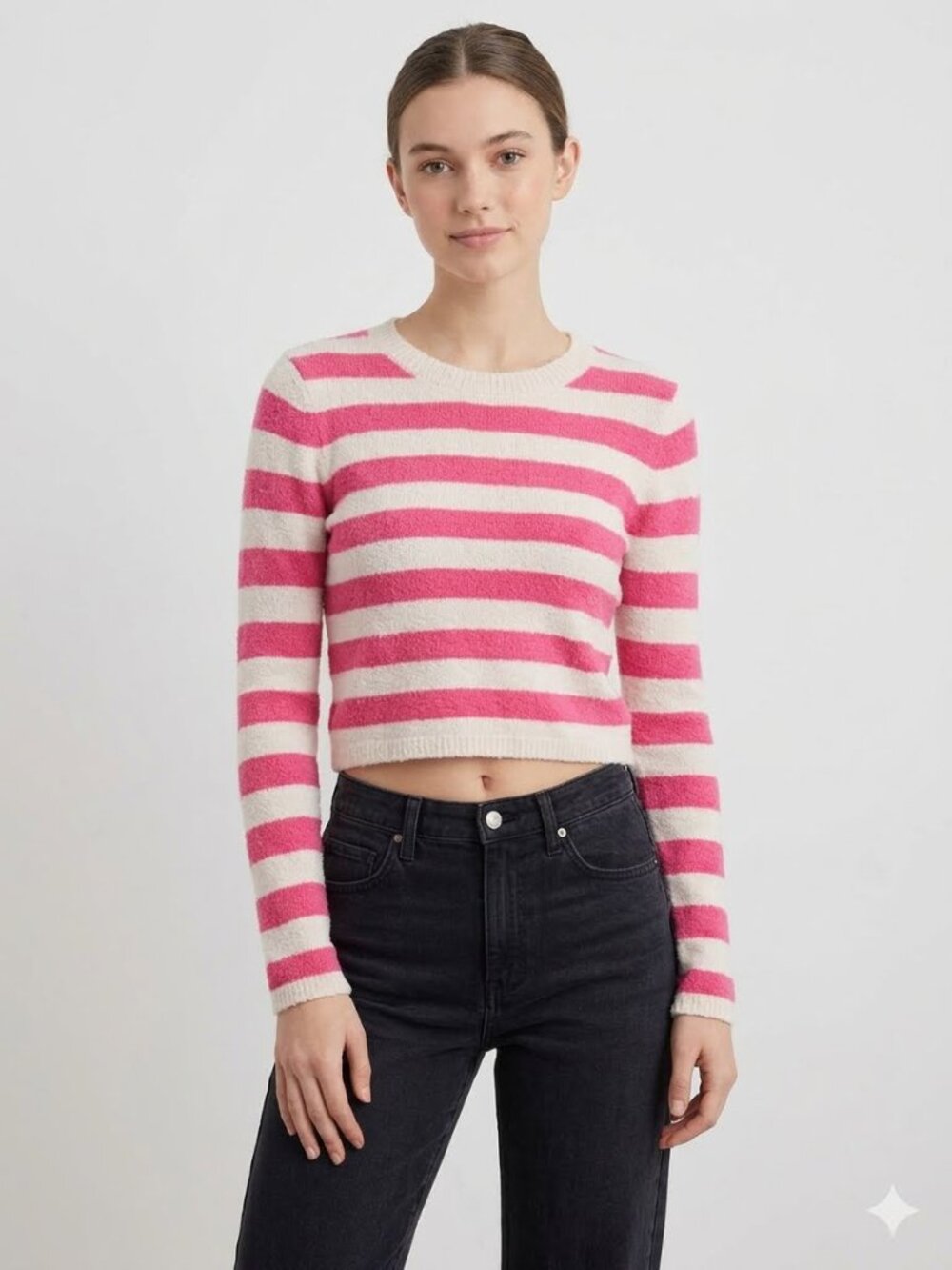 NWT Aerie pink and cream striped sweater, size medium